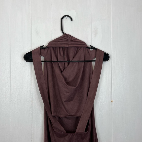 Cefian Faux Suede Cowl Neck Dress Sz M - Picture 3 of 6